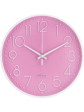 Silent Non-Ticking Round Wall Clock - Modern 12" Decor for Home, Office